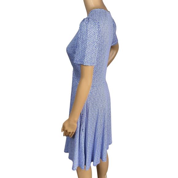 Boden NEW Bluebell Geo Blooms Short Sleeve Smocked A-line Shirt Dress SZ 4R - Picture 7 of 11